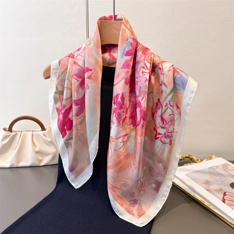 Luxury Bags For Summer - Pañuelo cuadrado de imitación para mujer,