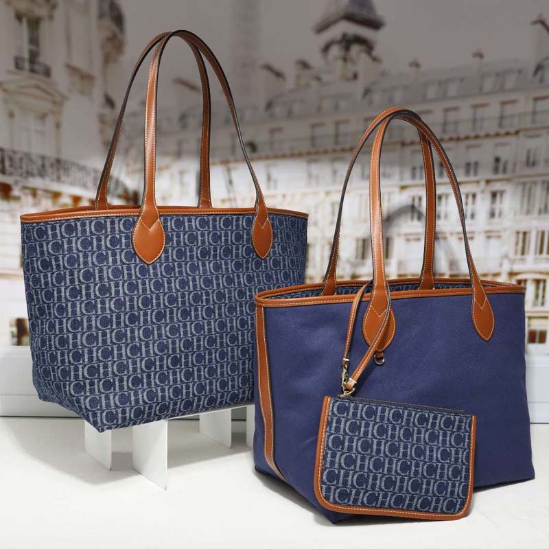 Bolso tote de mezclilla con mo - Tote Bag Leather Monogram reseña y precio