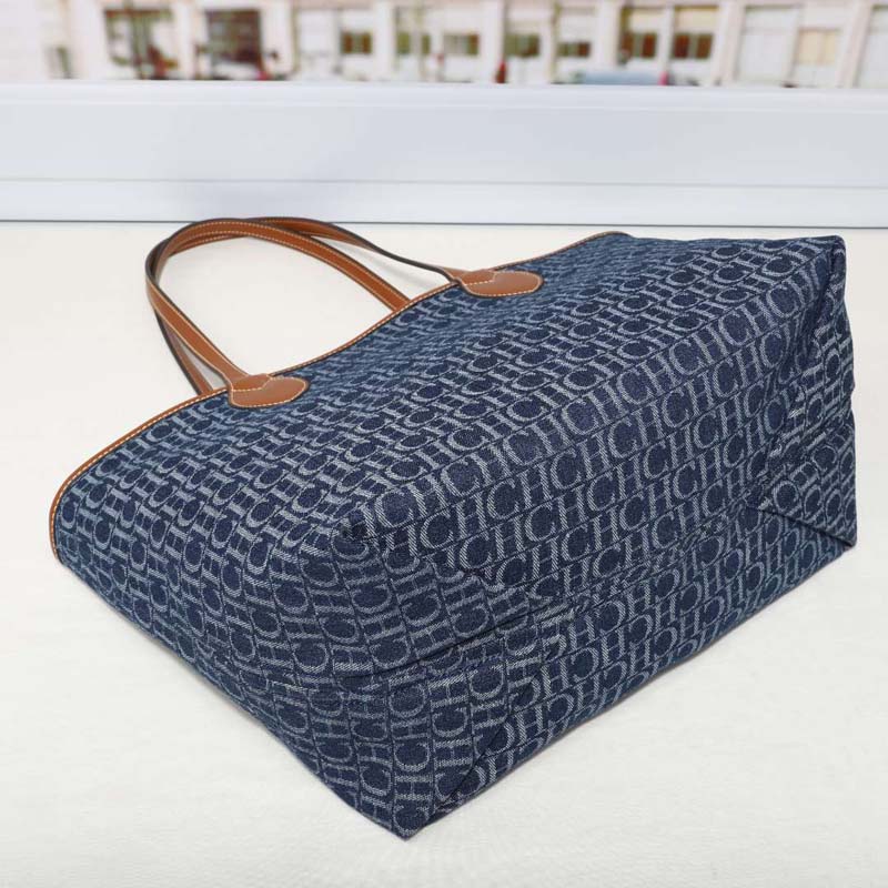 Bolso tote de mezclilla con mo - Tote Bag Leather Monogram reseña y precio